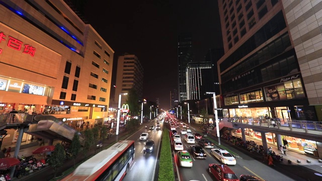 中国四川省成都市春熙路夜景视频素材