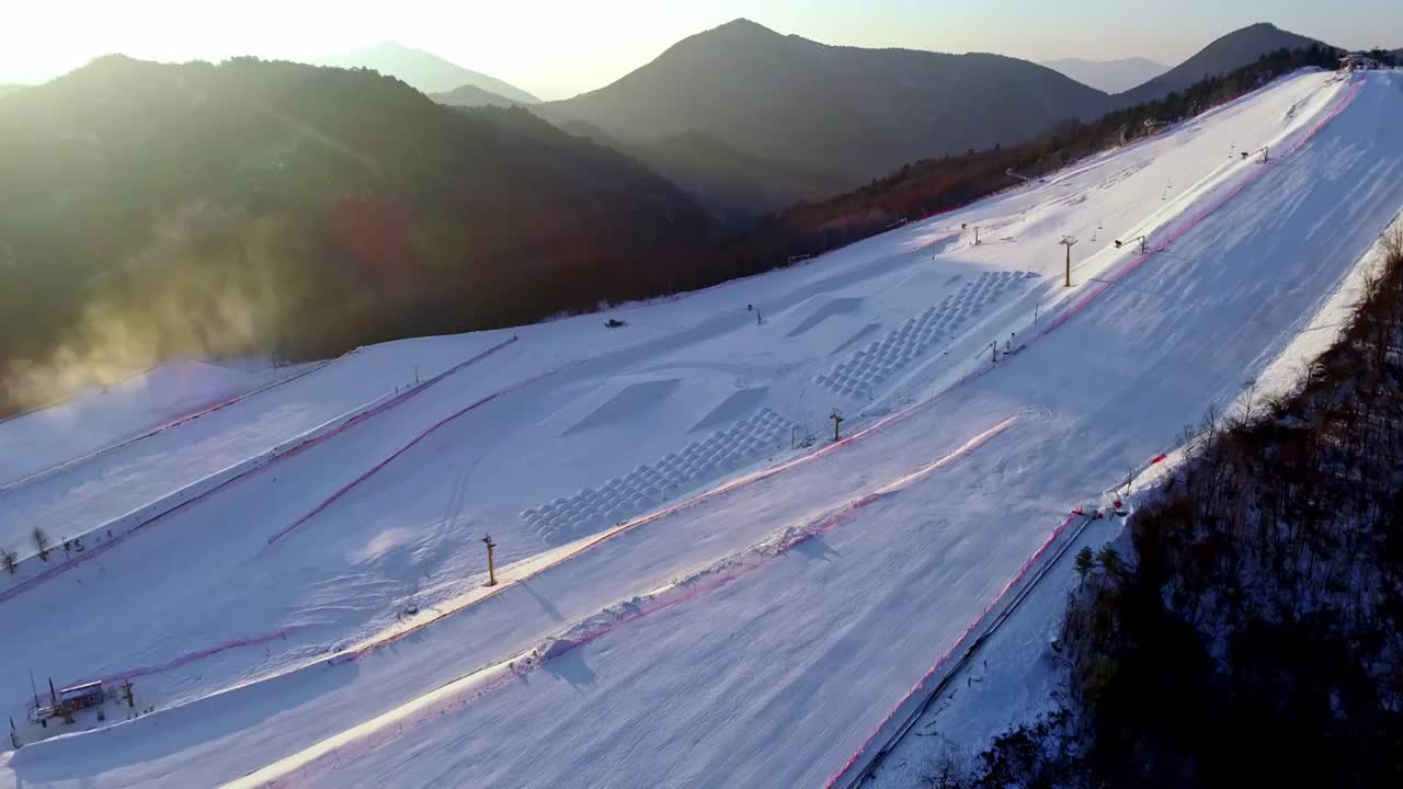 神农架滑雪场航拍视频素材