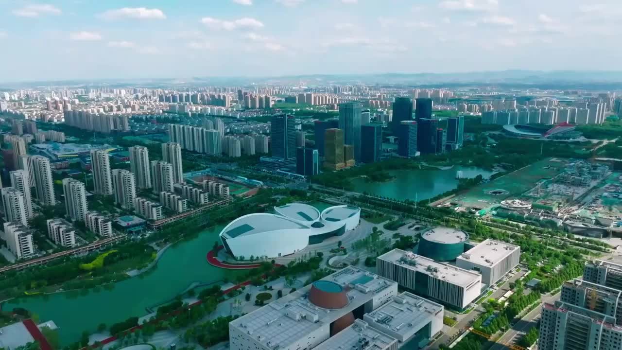 山东淄博张店淄博CBD核心城区宣传形象素材视频下载