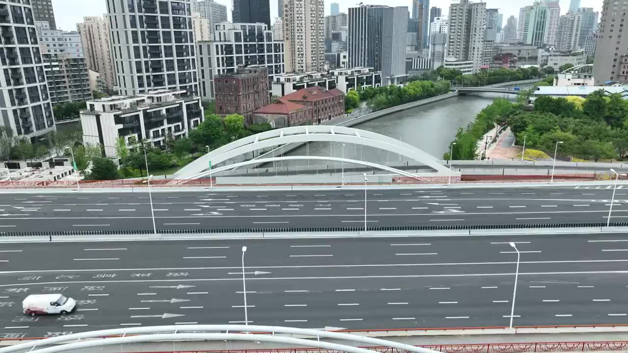 2022年5月 苏州河上几座桥（南北高架至外白渡桥）视频素材