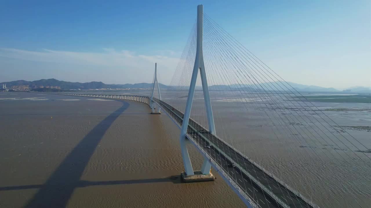 厦门航拍厦漳大桥建筑风光视频素材