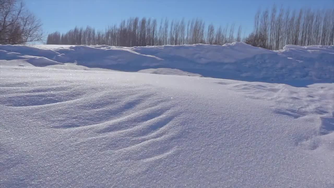 新疆被风吹起的雪花视频下载