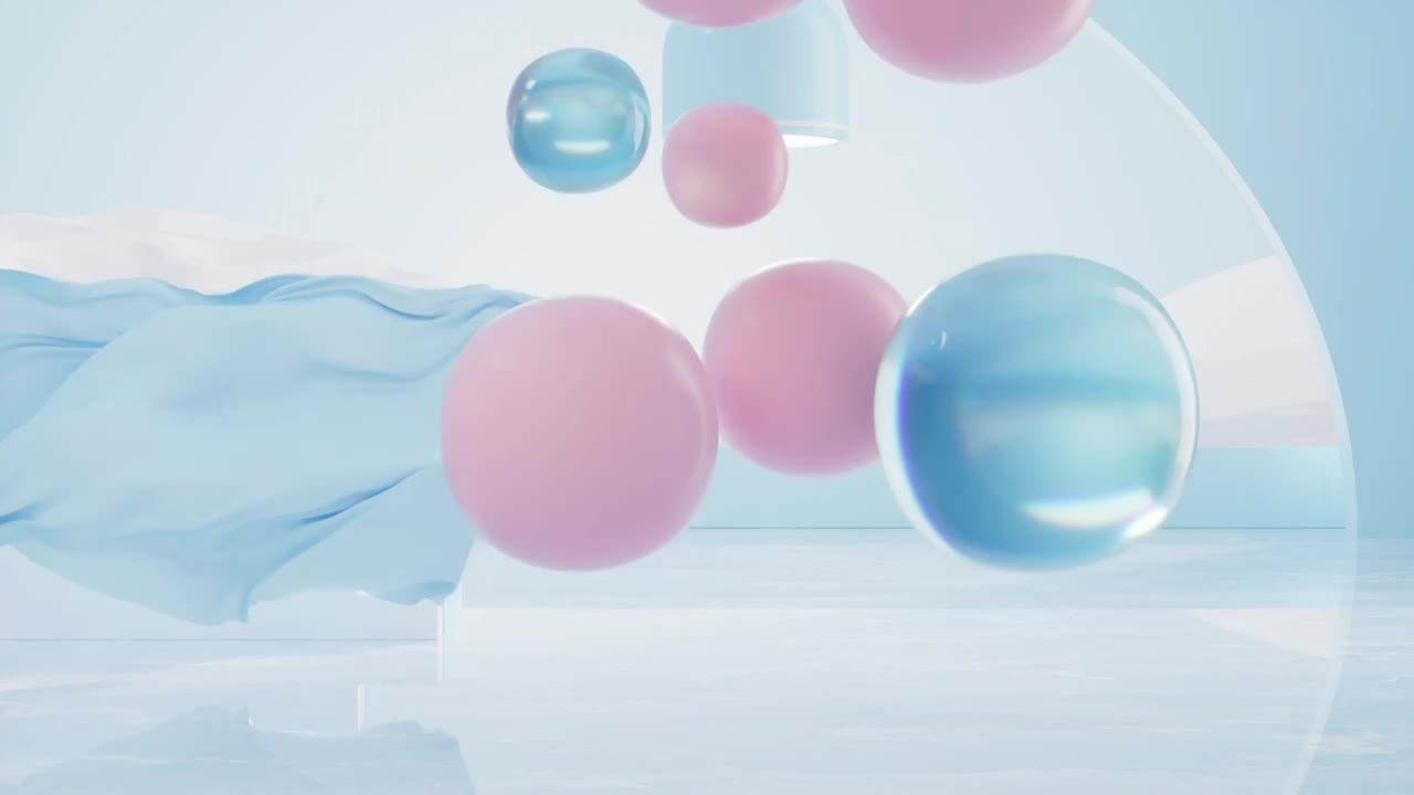 柔软的充气球体3D渲染视频下载