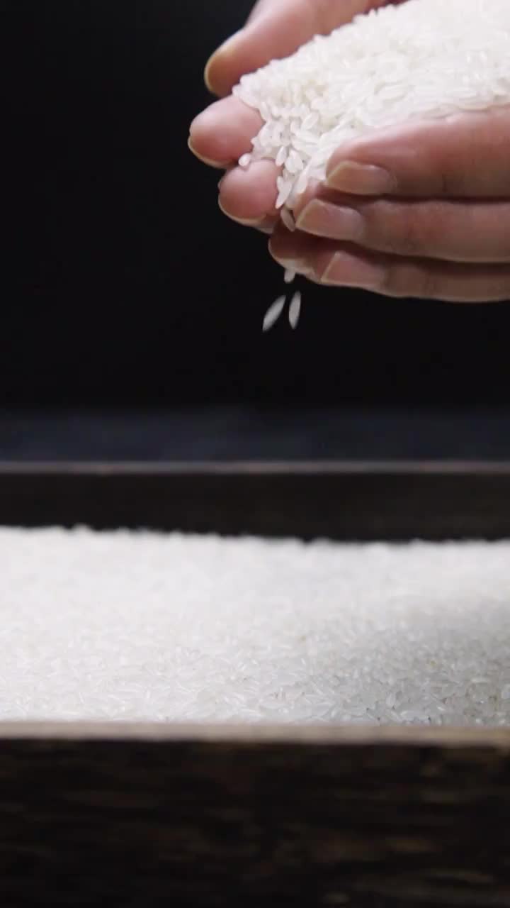 大米米饭慢动作升格竖版集锦（合集）视频素材