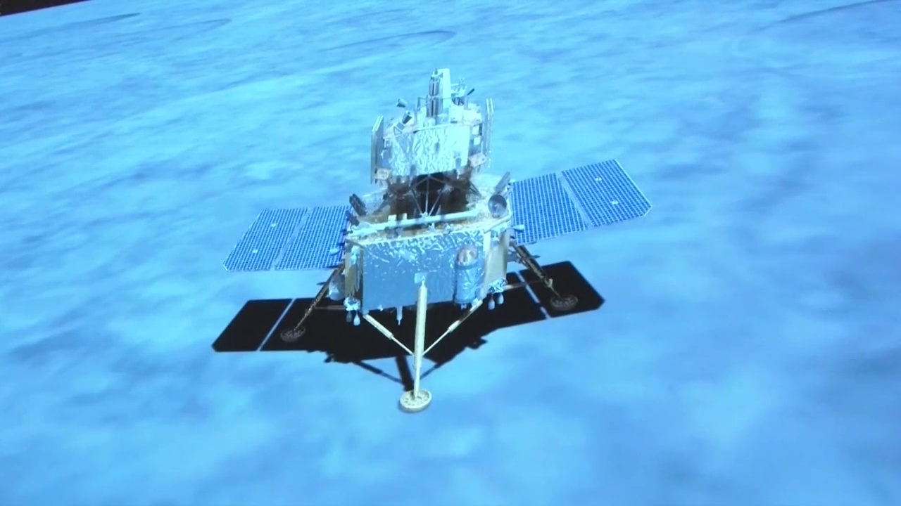 中国航空航天行星火星探测器人造卫星模型动画视频素材