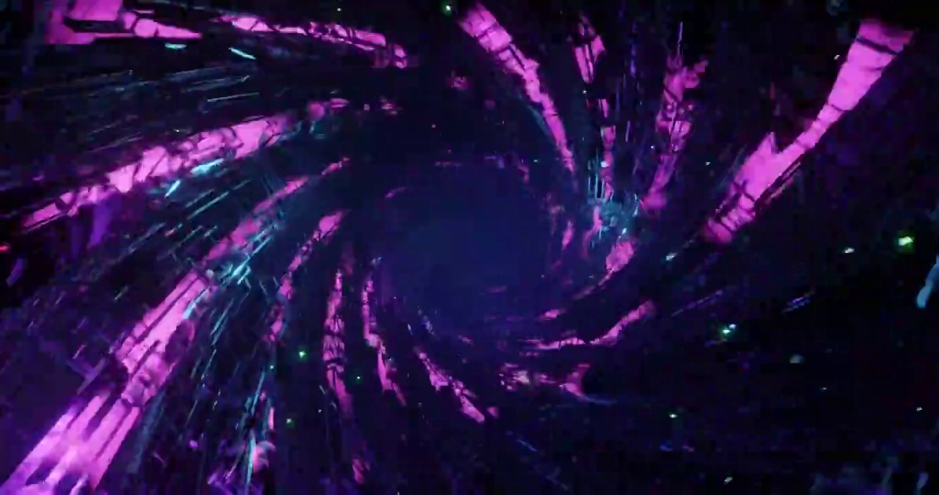 3D抽象科技风格旋转的隧道循环动画特效视频素材