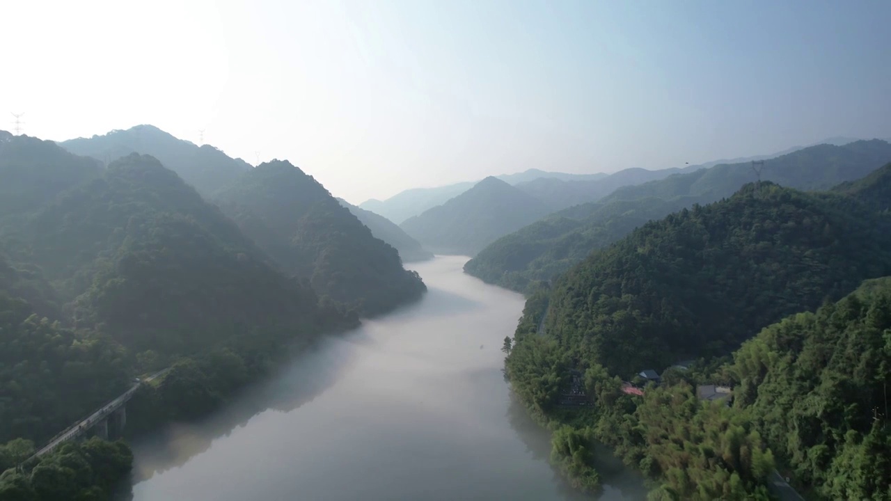 4k航拍湖南郴州小东江风景区视频素材