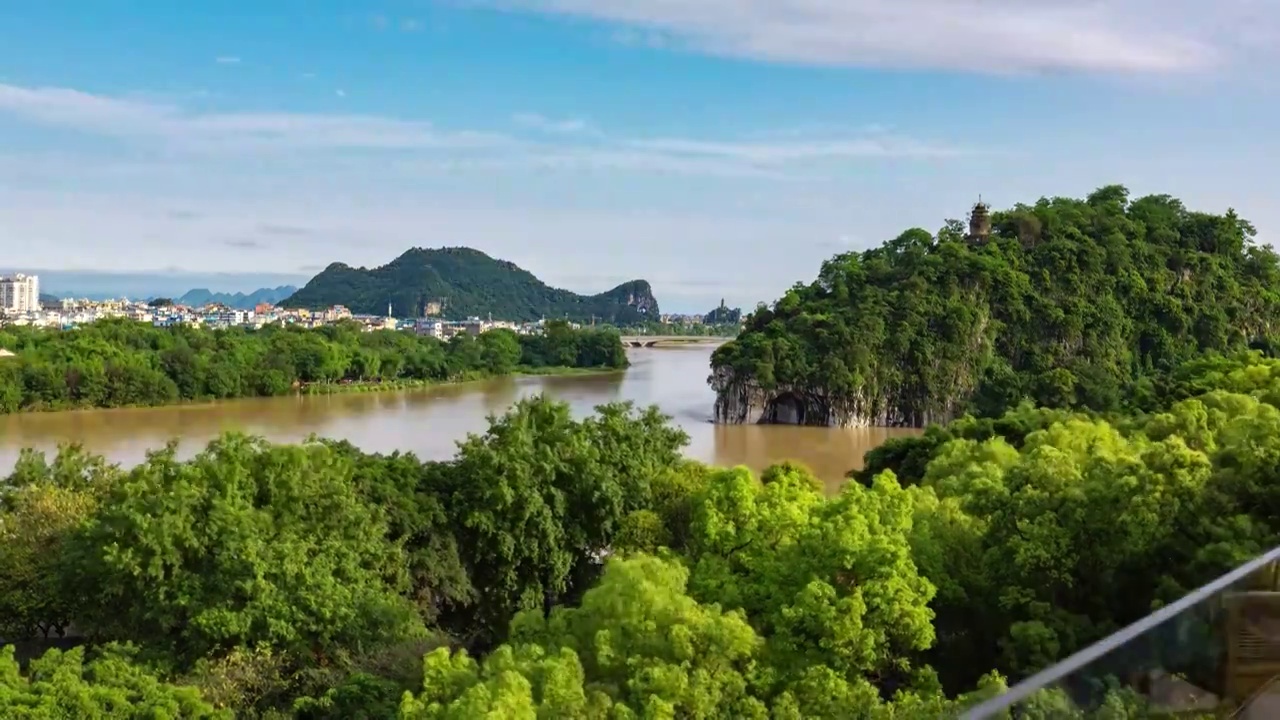 桂林俯瞰象鼻山视频素材