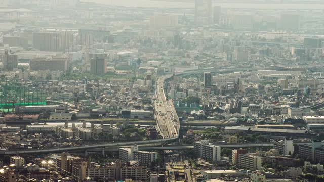 日本大阪高视角延时摄影视频素材