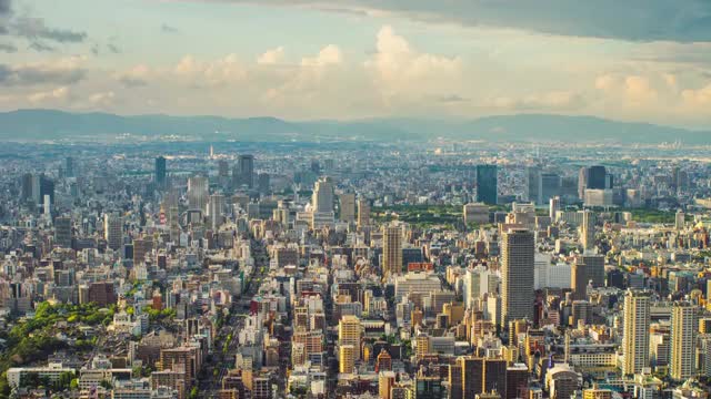 日本大阪城市全景延时视频购买