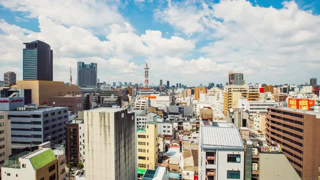日本大阪城市日景视频素材