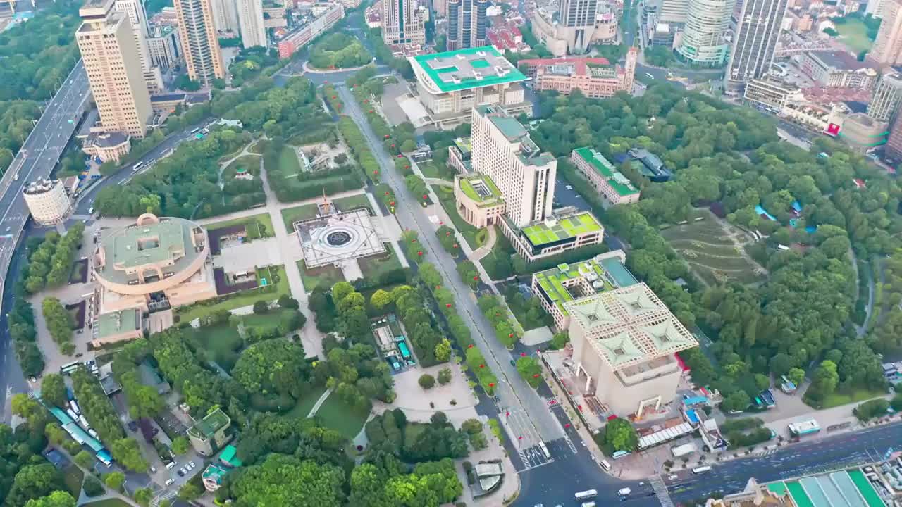 上海 白昼 浦西 外滩 人民广场 航拍视频 4K视频下载