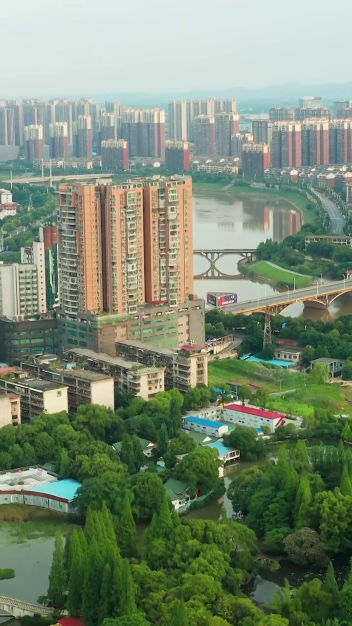 航拍湖南衡阳城市log素材视频素材
