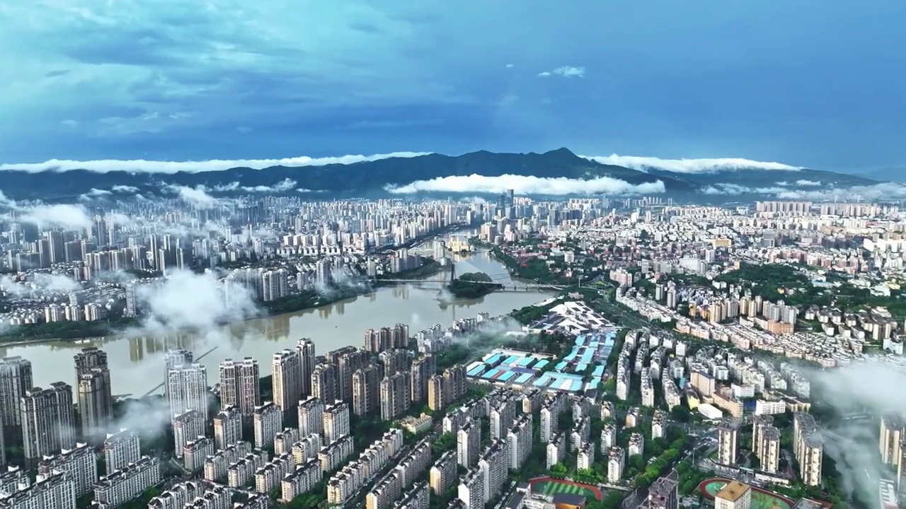 城市风光大气航拍（福州）视频素材