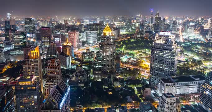 泰国曼谷城市夜景延时视频下载
