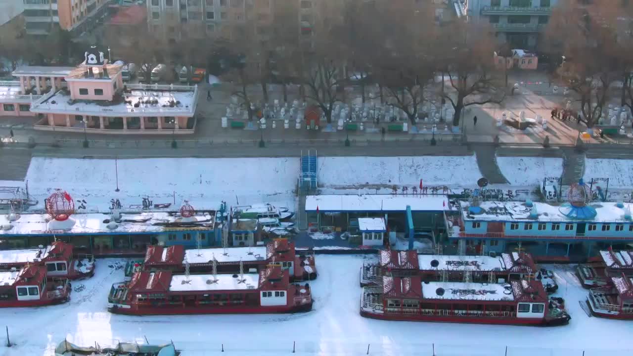 哈尔滨雪景视频素材