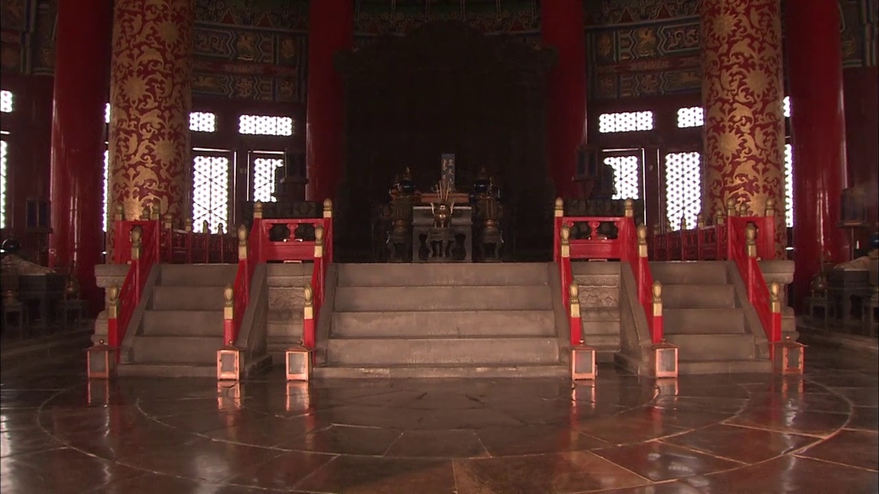 北京天坛祈年殿黄天上帝神牌位滑轨镜头视频下载