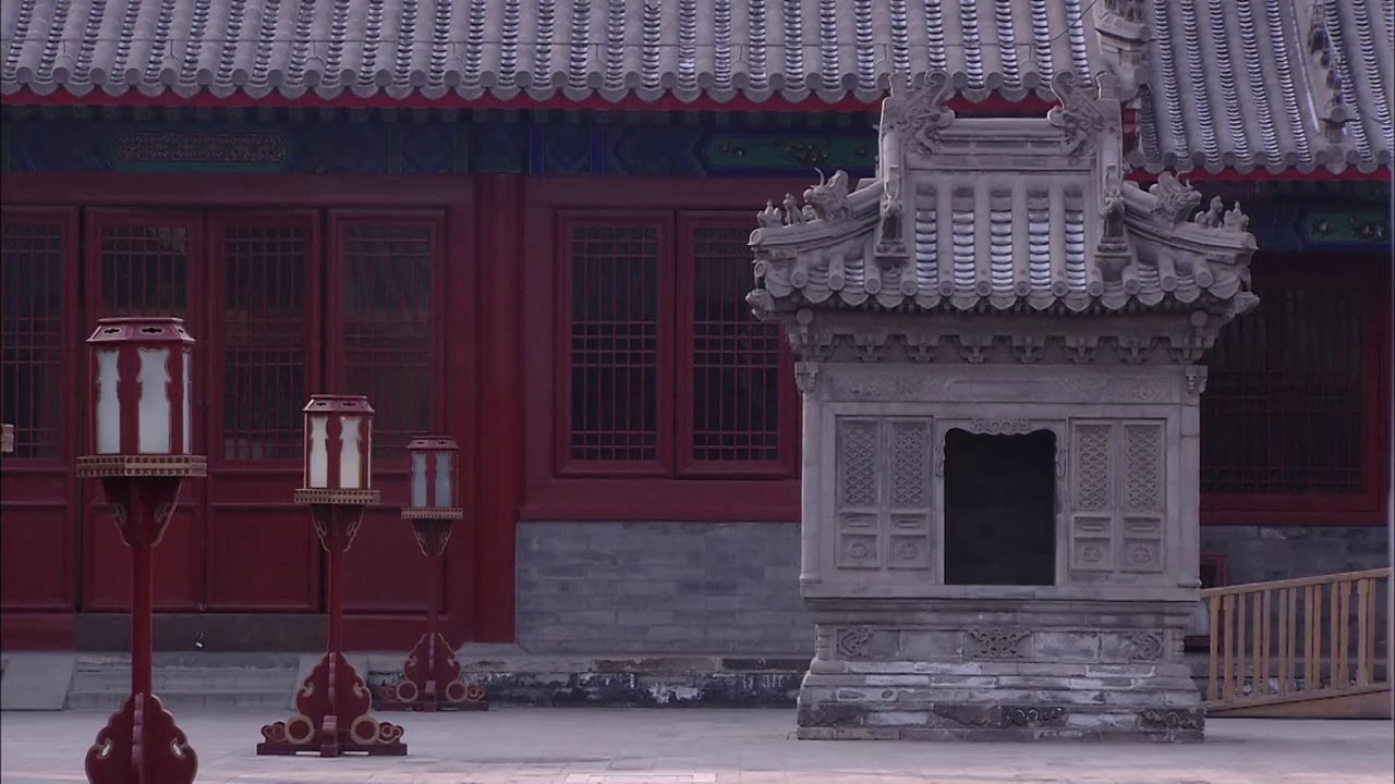 北京天坛神乐署内景滑轨镜头视频下载