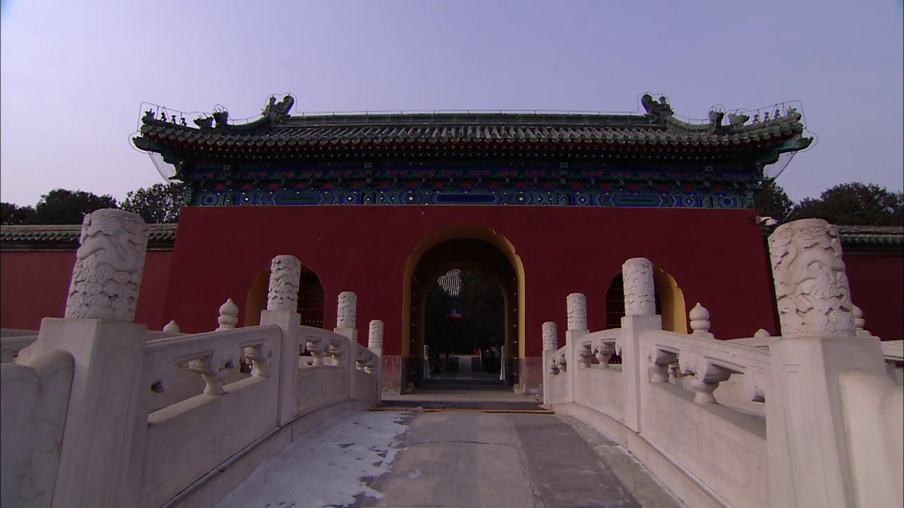 北京天坛斋宫滑轨镜头视频素材