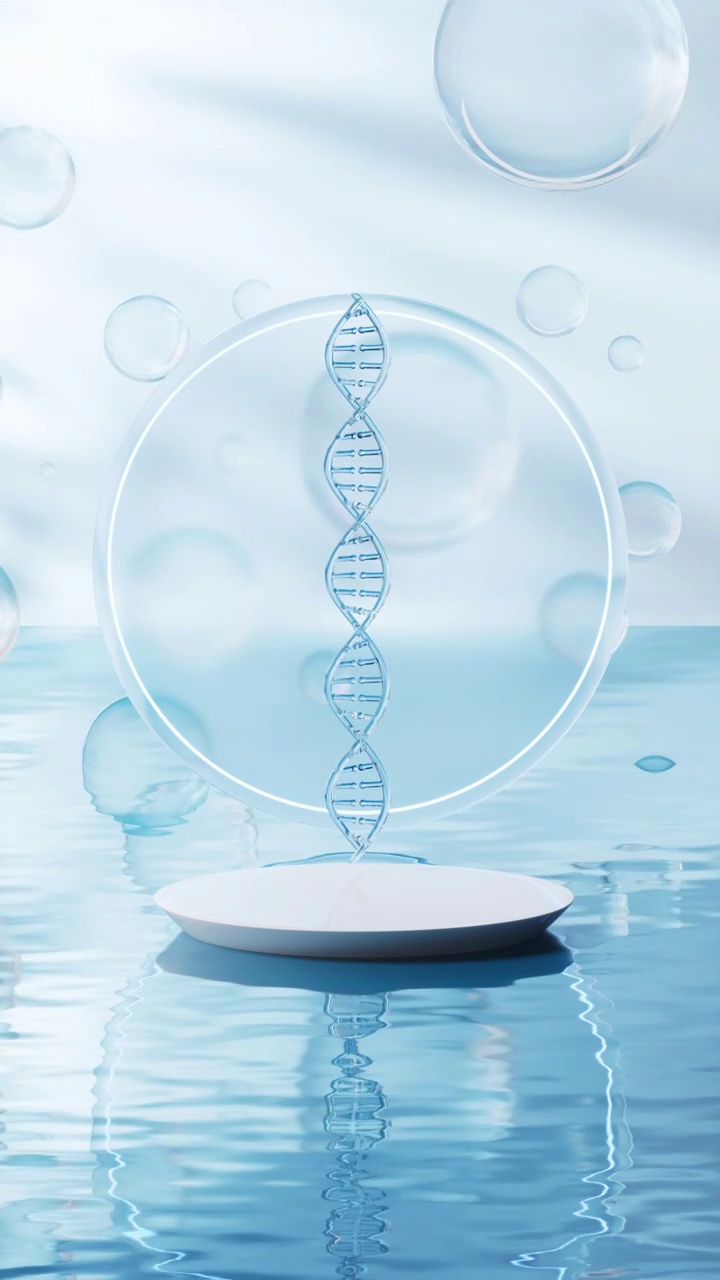 水面上的DNA三维渲染视频下载