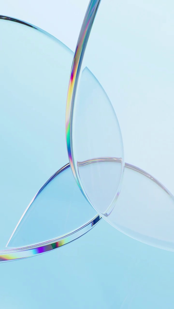 透明玻璃曲面背景3D渲染视频素材