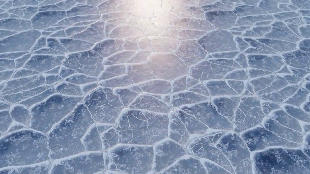 寒冷裂开的冰面背景循环动画3D渲染视频下载