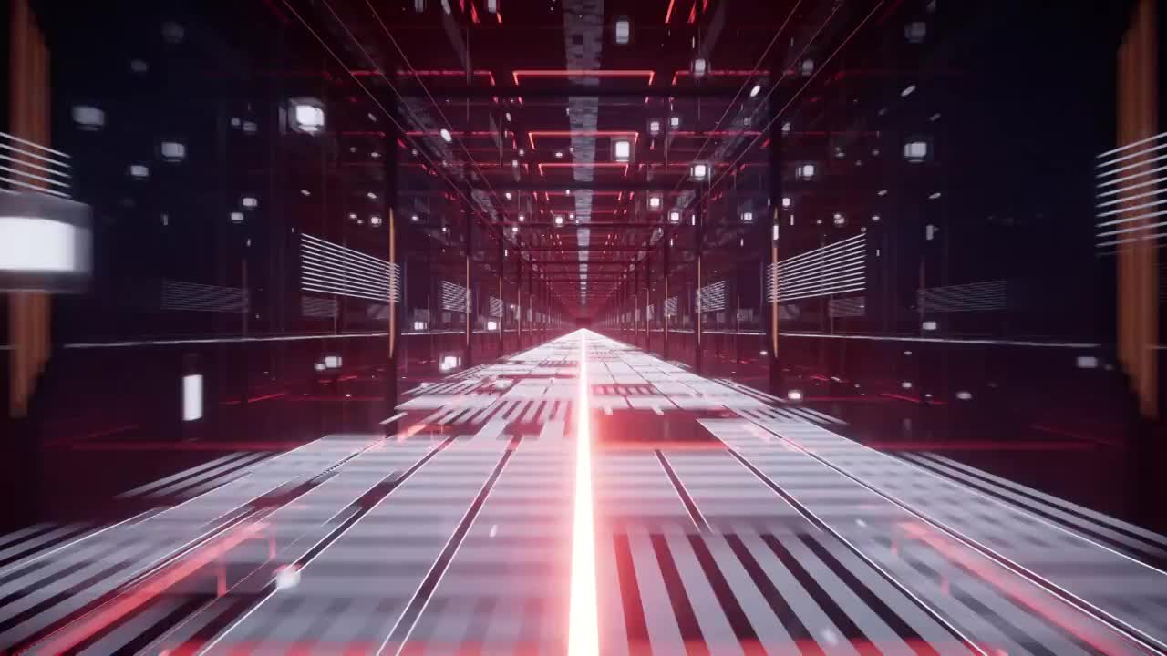 科技感线条空间隧道3D渲染视频素材