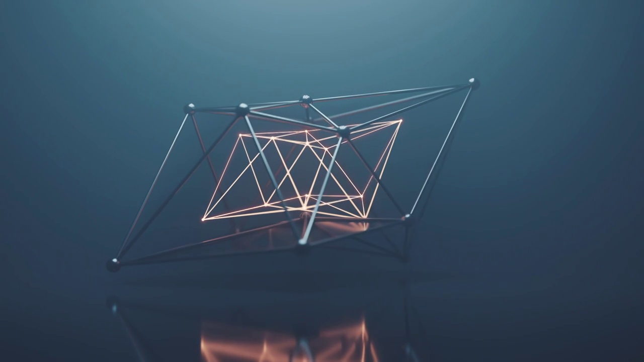 抽象几何体背景3D渲染视频素材