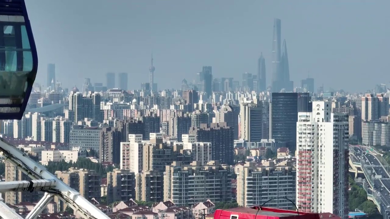 上海摩天大楼陆家嘴三件套航拍长焦镜头视频素材