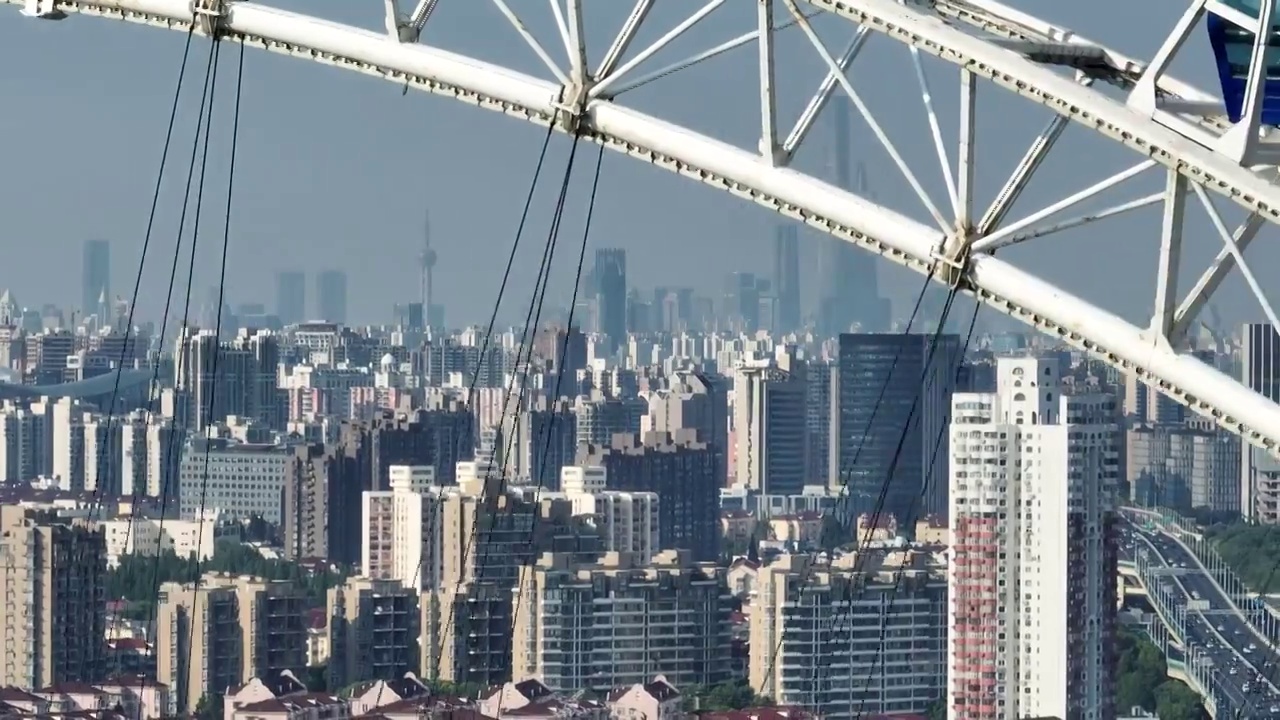 上海摩天大楼陆家嘴三件套航拍长焦镜头视频素材