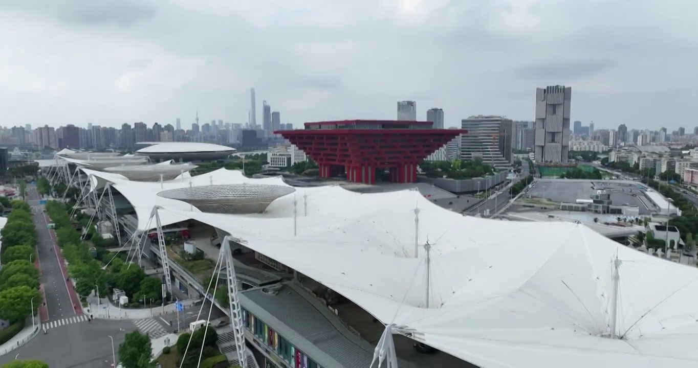 上海世博会中国馆航拍视频素材