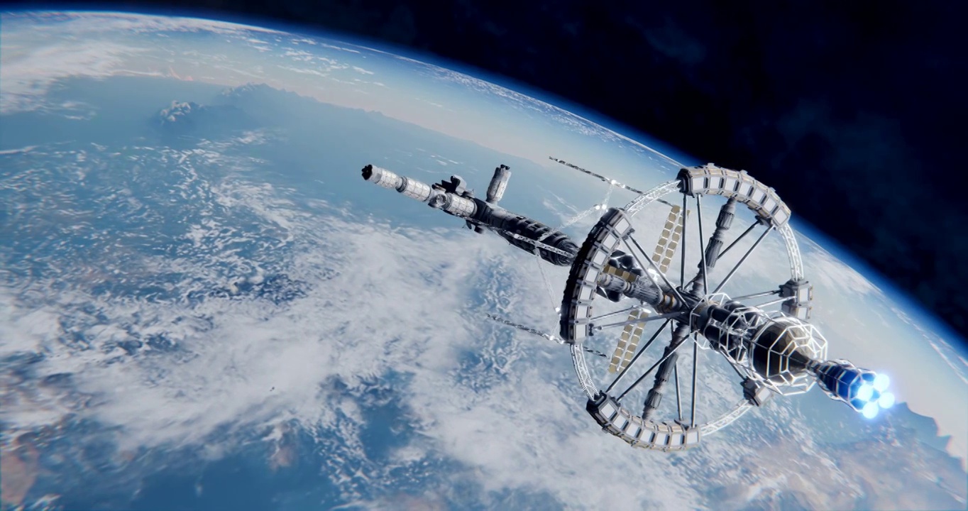 3D高清地球空间站动画视频视频素材