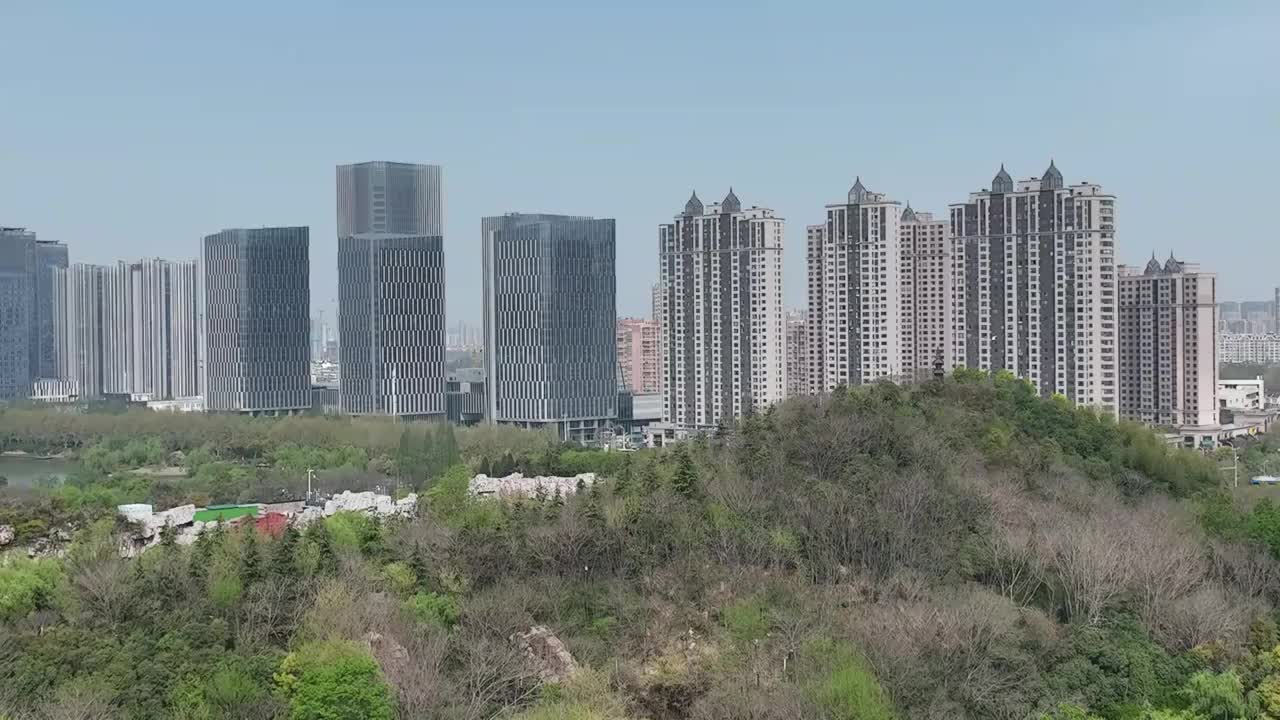 江苏省淮安市水渡口商务区城市风光视频素材