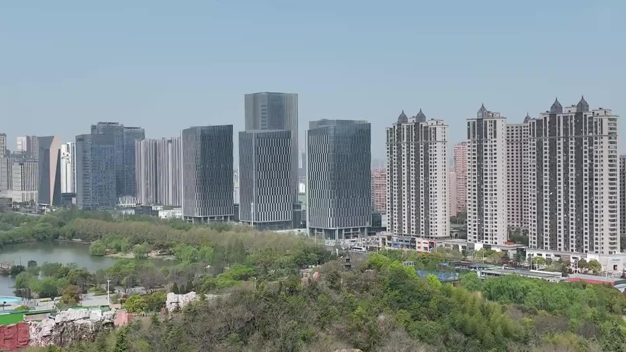 江苏省淮安市水渡口商务区城市风光视频素材