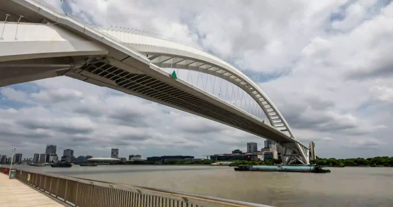 卢浦大桥大范围延时 从桥底移动到正面视频下载