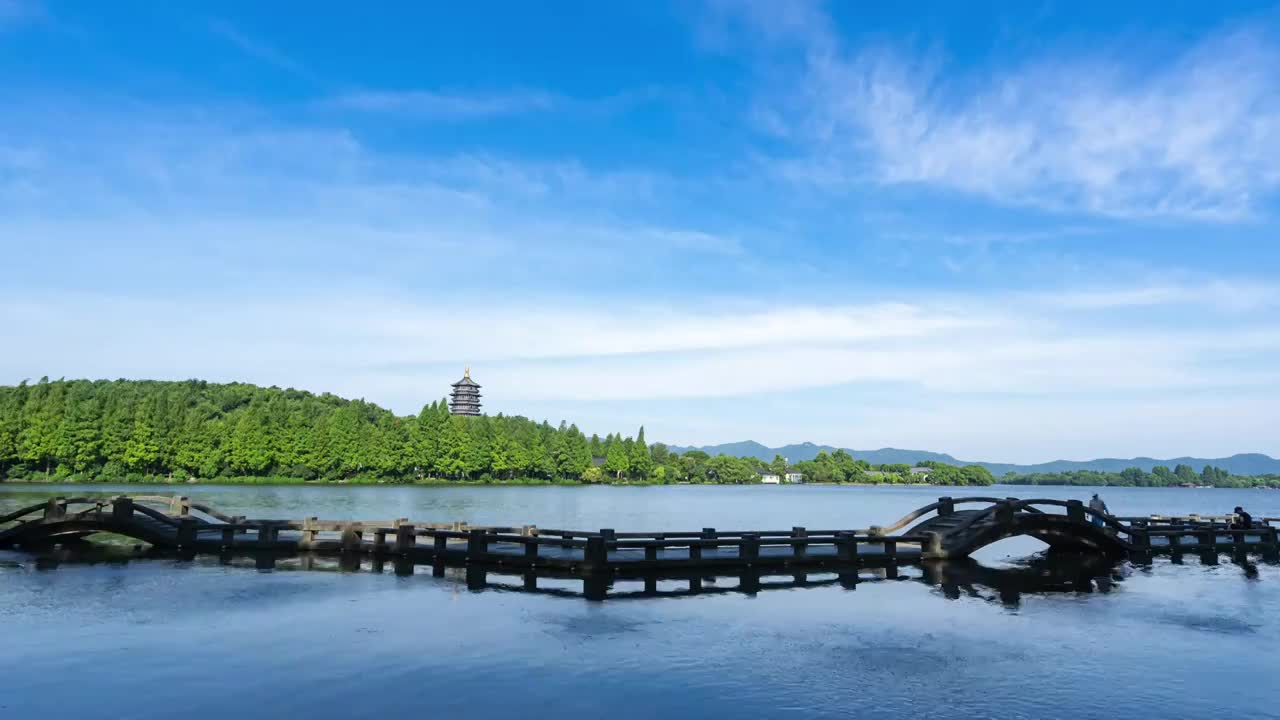 杭州西湖长桥公园视频素材