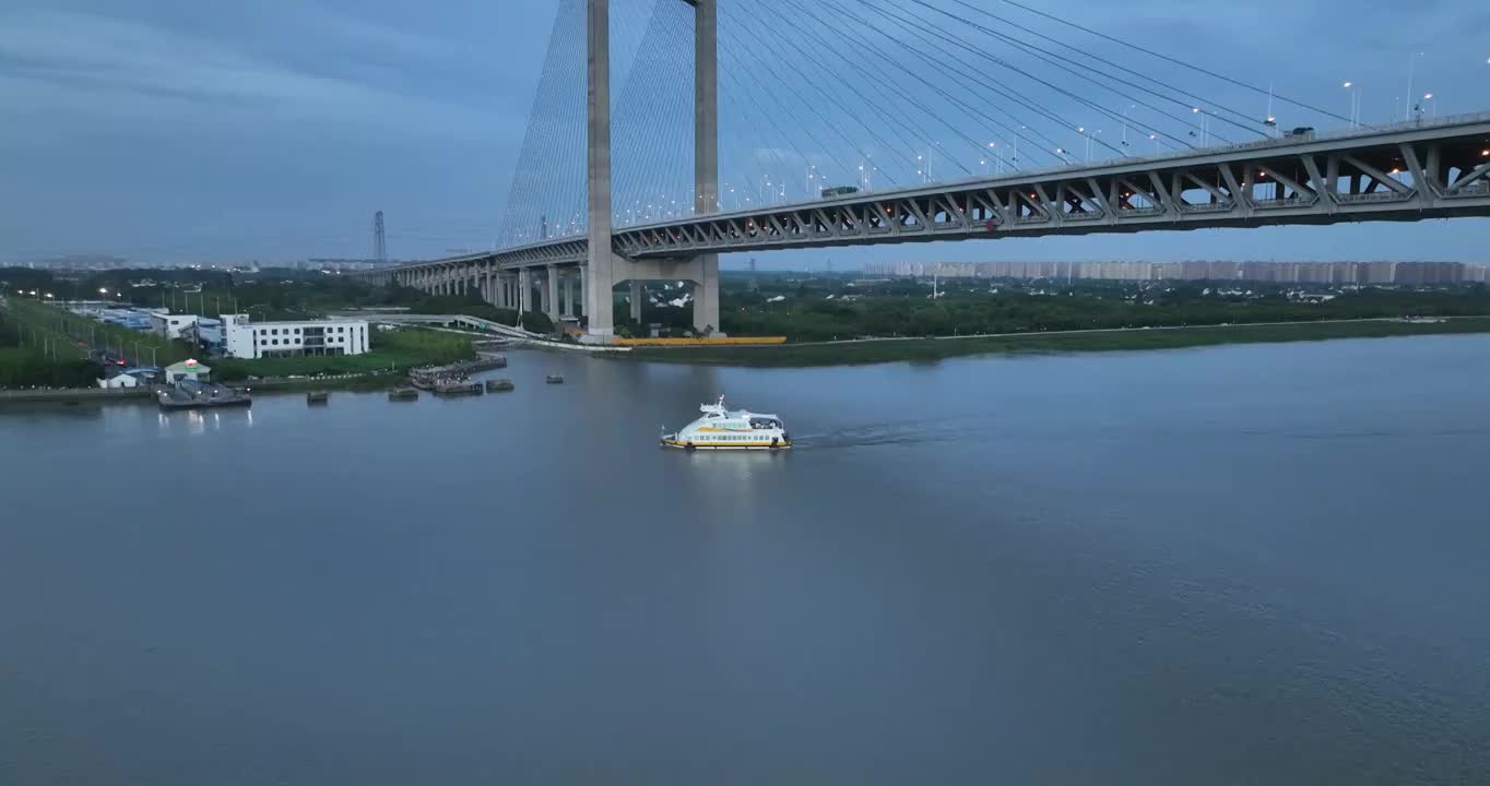 上海黄浦江轮渡航拍视频素材