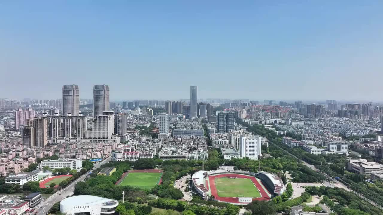 中山市城市地标风光利和广场 中山体育场视频下载