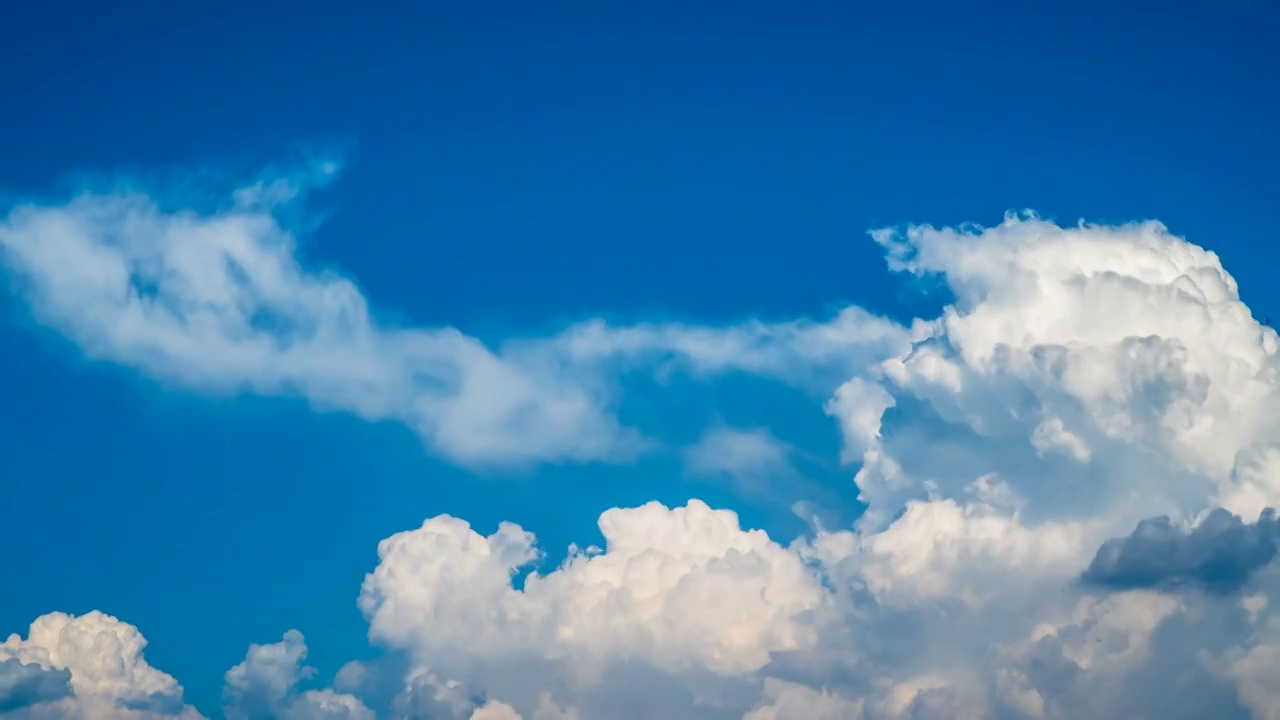 夏天的蓝天白云，云朵云彩延时素材视频视频素材