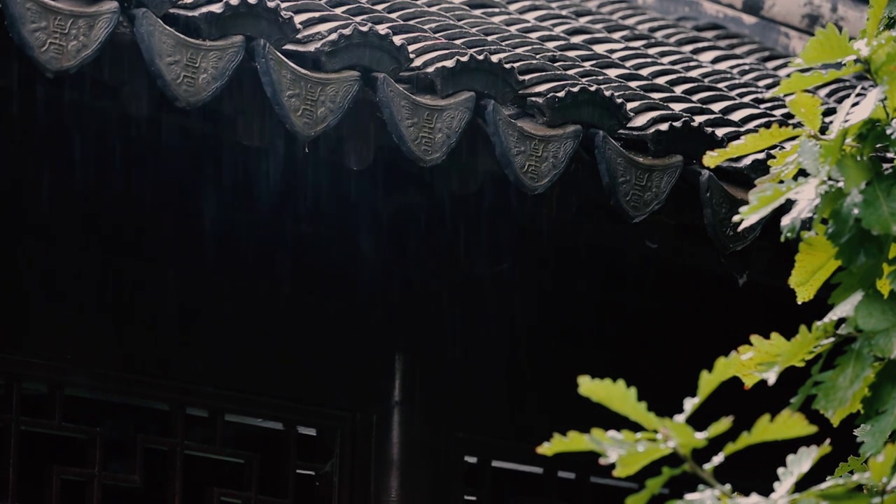 雨中的江南风光视频素材
