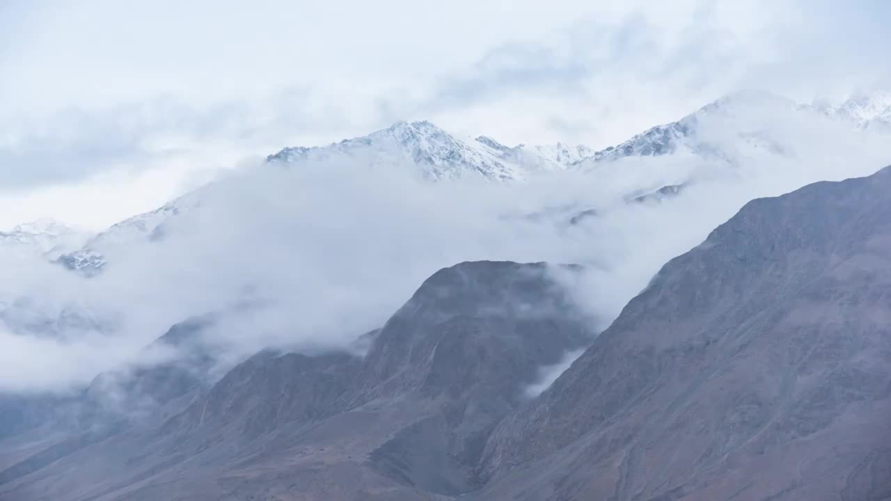 帕米尔高原云雾延时视频素材
