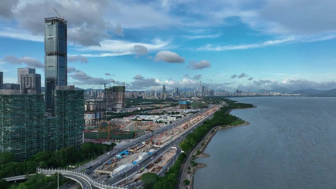 深圳湾超级总部建筑工地视频下载