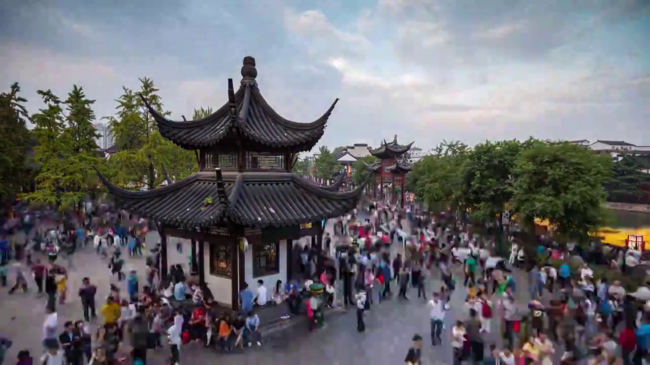 南京夫子庙延时摄影视频素材
