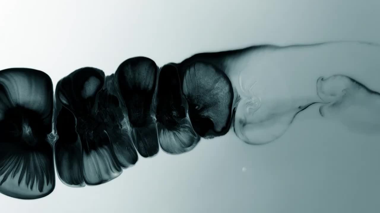 黑白水墨流动抽象概念视频素材