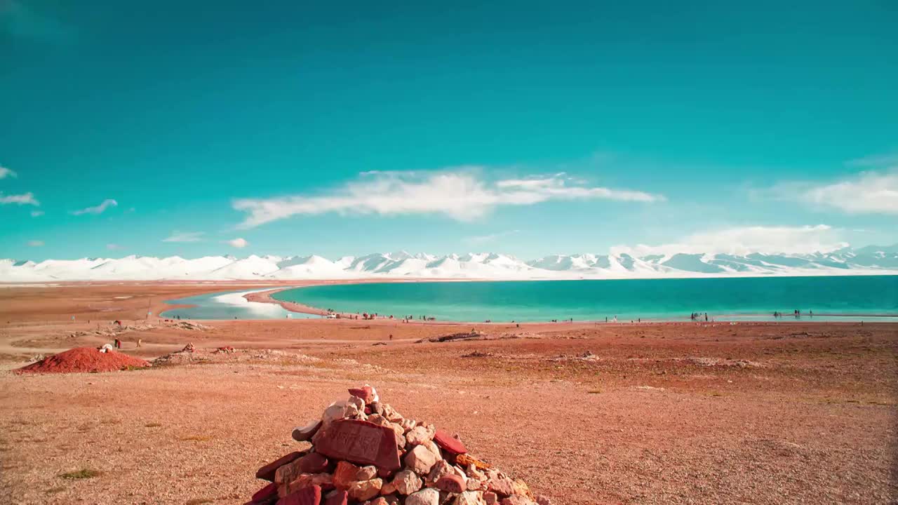 西藏纳木错圣湖自然风光延时视频下载