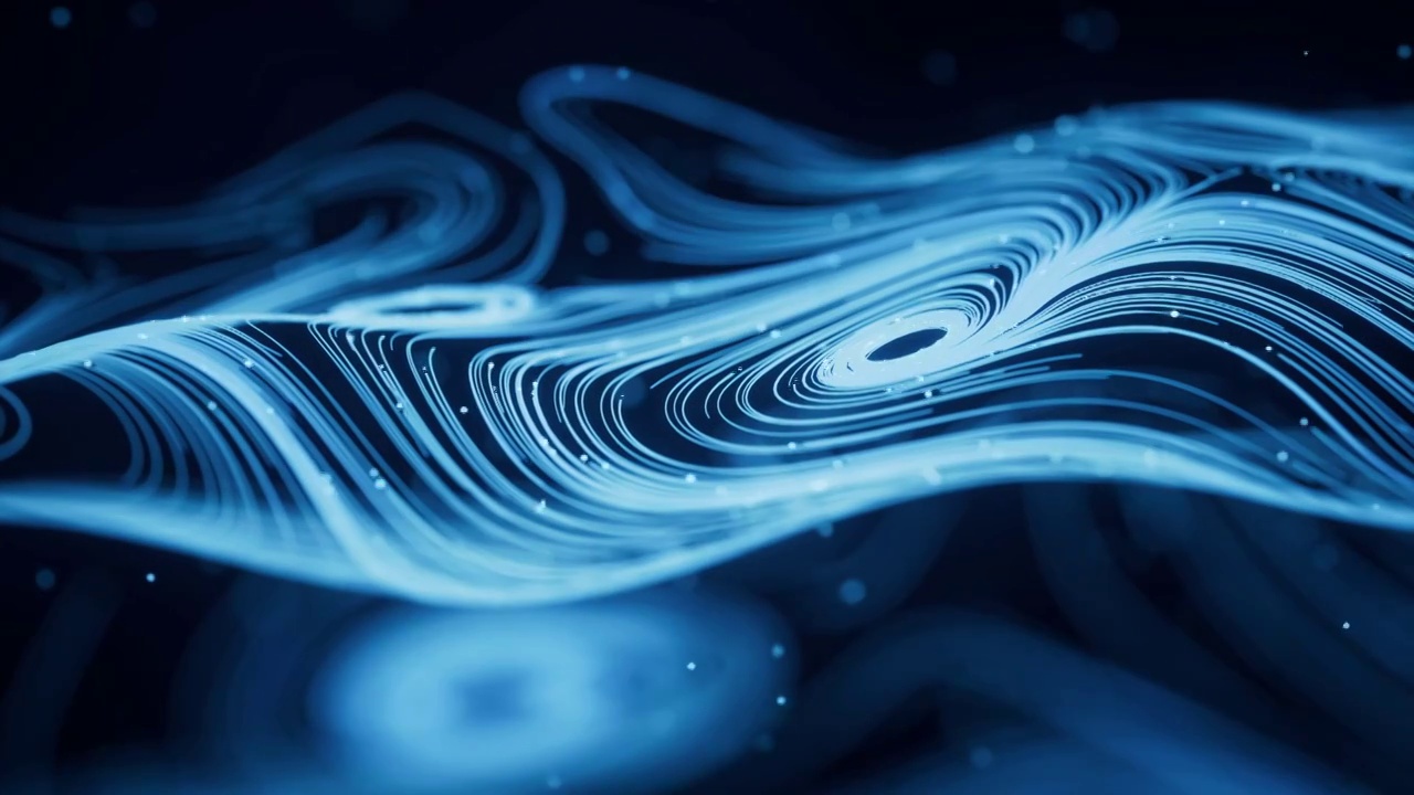 流动的粒子曲线3D渲染视频素材