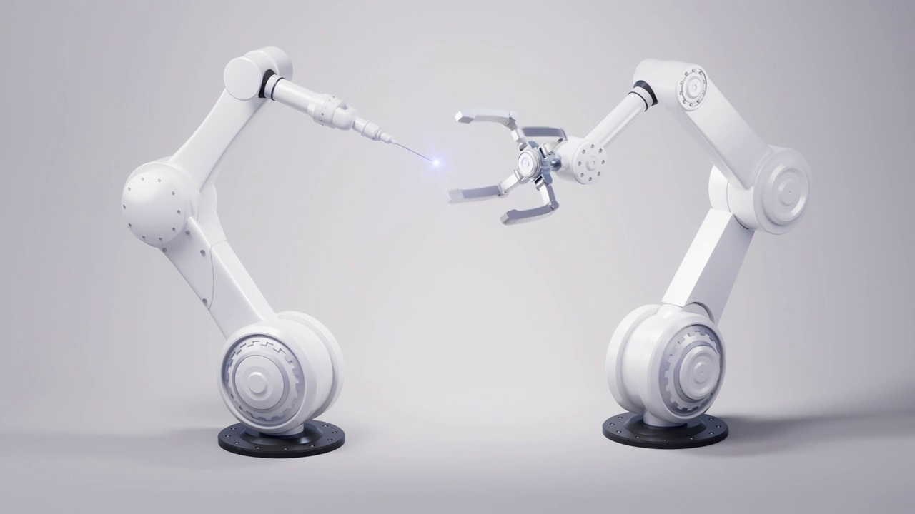 机械臂与智能制造概念3D渲染视频素材