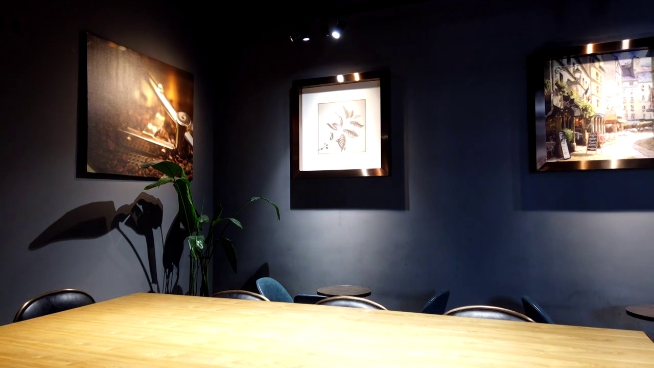 室内咖啡馆的休闲空间展示视频下载