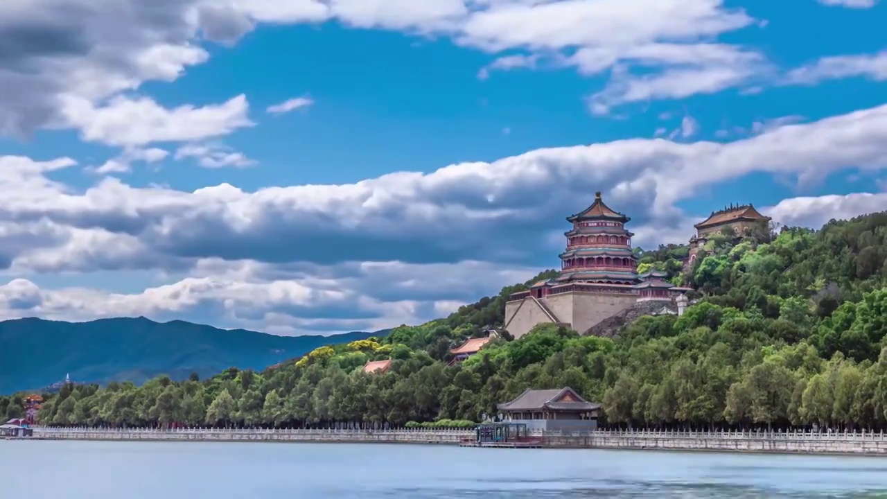 北京风光延时：颐和园佛香阁视频素材
