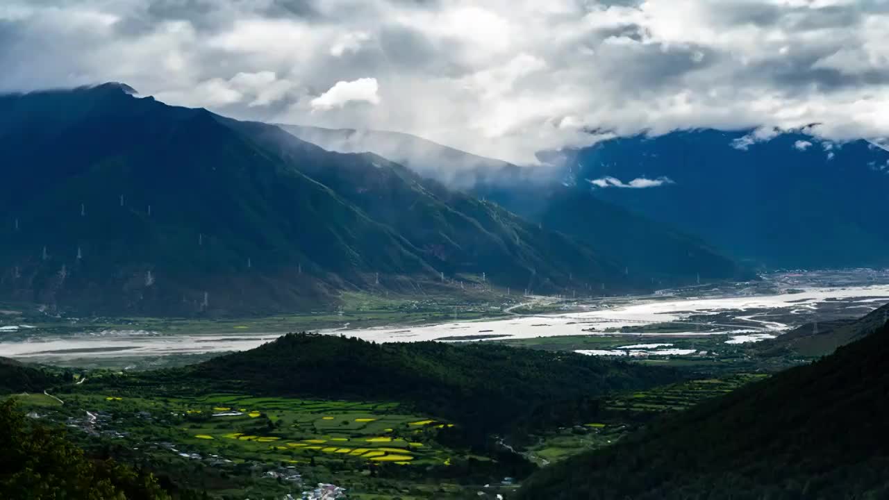 西藏林芝小镇延时视频素材